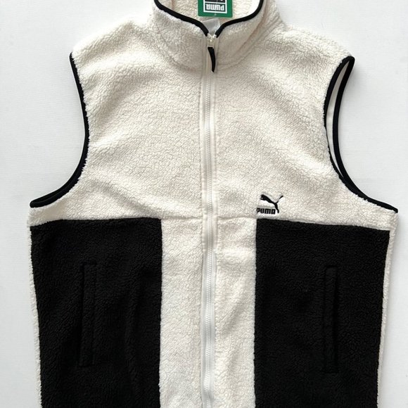Puma 531708 CLSX  Sherpa Gilet Vest Off-White / Black - Picture 6 of 8
